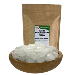 CUKIER KANDYZOWANY BIAŁY GRUBY 1000g